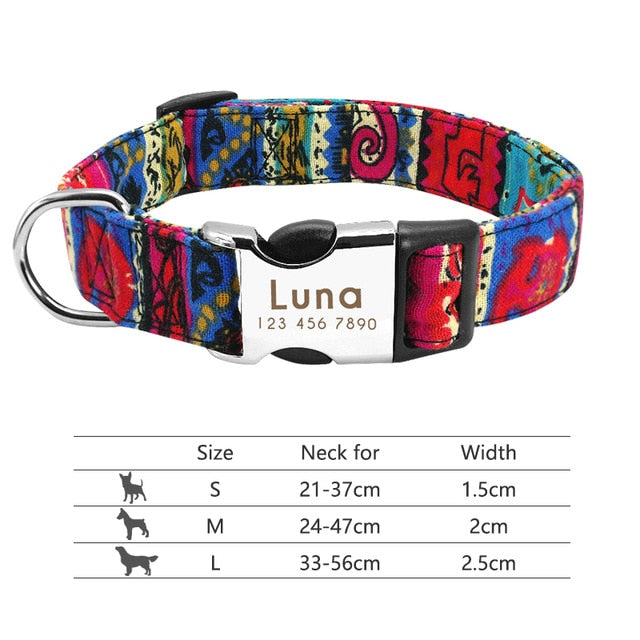 Nylon Dog Collar Personalized Pet Collar