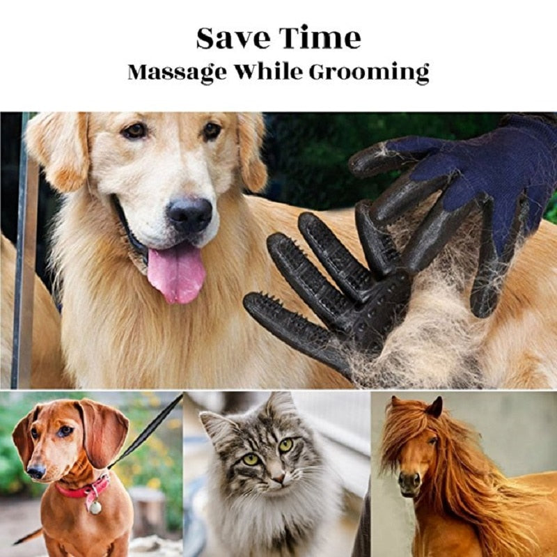 Pet Grooming Gloves For Cats, Dogs & Horses